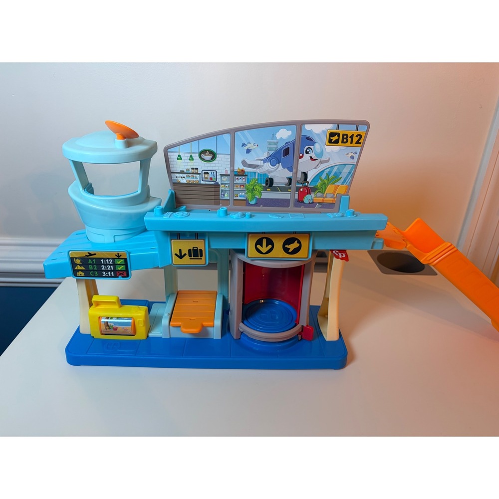 Fisher-Price Little People Airport Playset Kids OS Blue Terminal Slide Toy